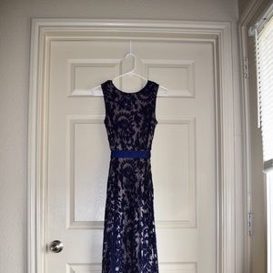 Adrianna Papell sheer lace mermaid dress